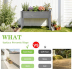 SoliWood Set of 2 Raised Garden Bed with Legs, 48x24x30'', Outdoor Wood Elevated Planter Box, Grey Cedar, Thick Legs, w/Liner