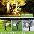 Solar Spot Lights Outdoor, 102 LED Solar Garden Yard Spotlight Waterproof Landscape Flood Powered Lights with Adjustable Light & Panel, 4 Lighting Modes for Pathway Driveway, 4 Pack(Warm White)