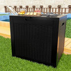 37 Gallon Outdoor Deck Box, Lockable Waterproof Outdoor Storage Boxes For Garden Tools,Indoor Cushions,Accessories Outside Storage Resin Weatherproof Container(Black)