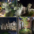 T-SUNUS Christmas Solar Landscape Spotlights White 6000K Metal, Garden Spot Lights Outdoor IP65 Waterproof 9.8ft Cable Separated Panel, Auto On/Off for Tree Flag Driveway Pathway Halloween Pool Area