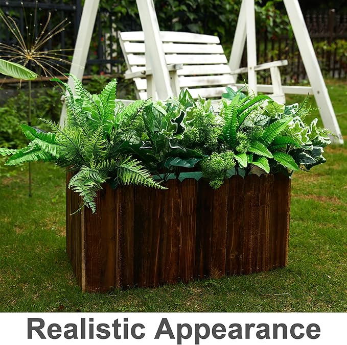 Artificial Greenery Plants, 14 Pieces in 11 Varieties, UV-Resistant Plastic