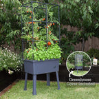 Frame It All Hydroponic Tower with Trellis Frame and Greenhouse Cover, Vertical Garden Planter for Vegetables and Flowers, Self-Watering Garden Tower with 4.35-Gallon Water Storage, 15.75 x 23.5 x 57