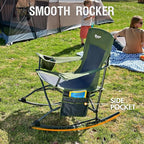 Portal Outdoor Rocking Chair Camping Folding Portable Rocker with Cup Holder Side Pocket Carry Bag, Support 350LBS (Green), 2 Pack