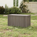 Deck Box 180 Gallon Resin Outdoor Storage, Coffee, Lockable Lid