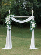 Artificial Flower Swag for Wedding Arch, Ivory Peony and Rose Silk Decor