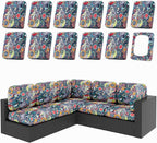 Cushion Covers, 12-Piece Stretch Paisley Outdoor Patio Set