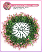 Artificial Flowers for Outdoors Faux Outside Plants Spring Summer Decorations 16 Bundles UV Resistant Silk Daisy Fake Eucalyptus Realistic Used for Yard,Porch,Patio,Window Planter Box Decor