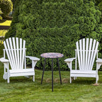 Party Zealot Metal Mosaic Round Side Tables Set of Two 13.4" Small Outdoor Patio Round Accent Coffee Tables Indoor Corner Stand for Small Spaces Weather-Resistant for Balcony Plant Stand