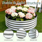 2PCS 4x4x1FT Galvanized Raised Garden Bed Kit,Vegetable Boxes-Round Metal Flower Box,Large Planter Raised Beds Outdoor Garden for Planting,Fruit,Herb-Silver