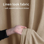 Easy-Going Linen Look Outdoor Curtains Waterproof Windproof Porch Curtains, Soft Thicken Outdoor Privacy Curtains for Patio, Gazebo, Grommet Top and Tab Bottom Drape, 1 Panel, 110x96 inch, Beige