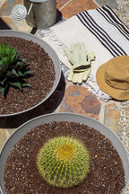 Veradek Mason Series Lane Bowl Planter-Large Round Planter for Indoor or Outdoor Tabletops/Gardens |Made from Plastic & Concrete with Drainage Holes|Modern Décor for Flowers, Succulents, Small Plants