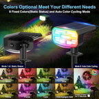 Color Changing Solar Spot Lights Outdoor Waterproof IP65,9 Lighting Modes Multicolor RGB Christmas Spotlight for Porches Yard Gardens Landscape Deconrations-8 Pack