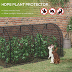 Outsunny 8' x 4' Crop Cage, Plant Protection Tent with Two Zippered Doors, Storage Bag and 4 Ground Stakes, for Garden, Yard, Lawn, Black