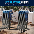 Flash Furniture Hercules Series Plastic Folding Chair - Blue - 4 Pack 650LB Weight Capacity Comfortable Event Chair-Lightweight Folding Chair