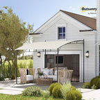 Outsunny 10' x 10' Outdoor Pergola Gazebo with UV-Resistant Canopy and Metal Frame, Sun Shade Shelter for Porch, Patio, Deck, Backyard, Cream White