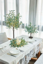 Artificial Olive Branches with 72 Warm White LED Fairy Lights, 24 Inch