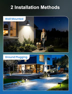 Brightown 6 Pack Solar Motion Lights Outdoor Waterproof, Motion Sensor Spot Lights- 58 LED/3 Modes Solar Powered Spotlights 2-in-1 Auto On/Off for Outside Yard Wall Garden, Cool White