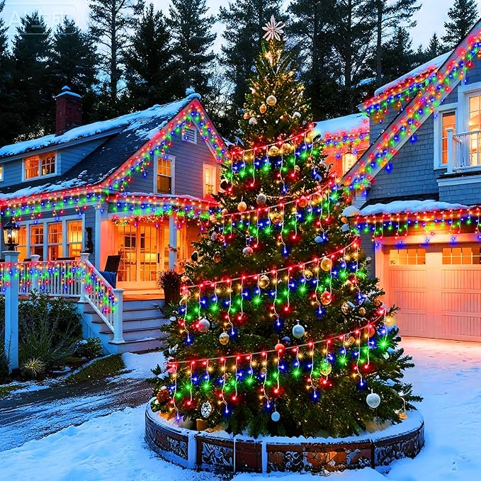 String Lights, 400 LED, 33 ft, Multicolor, 8 Lighting Modes