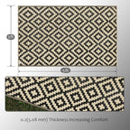 SAND MINE Reversible Mats, Plastic Straw Rug, Modern Area Rug, Large Floor Mat and Rug for Outdoors, RV, Patio, Backyard, Deck, Picnic, Beach, Trailer, Camping (3' x 5', Black & Beige Lattice)