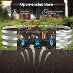 Raised Garden Bed Kit, 4x2x1 ft Galvanized Planter Box Outdoor with Safety Edging, Large Metal Raised Beds for Gardening Vegetables Flower Herb (Classic Silver)