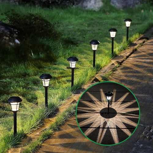 12 Pack Solar Pathway Lights Outdoor Solar Garden Lights