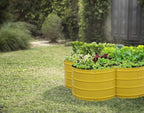 Plant & Plot Galvanized Raised Garden Beds Outdoor // 3×3×1 ft Planter Raised Beds for Gardening, Vegetables, Flowers // Large Metal Garden Box (Yellow) // Patented Tool-Free Design