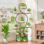 POZILAN Plant Stand Indoor with Grow Light - 9 Tiered 63" Tall Indoor Plant Shelf for Multiple Plants, Large Plant Shelf with Grow Light, Lighted Plant Stand for Indoor Plants