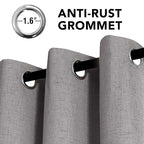 H.VERSAILTEX Linen Curtains 100% Blackout Curtains for Bedroom 108 inch Long Full Light Blocking Nature Linen Blended Window Curtains for Living Room Nickel Grommet (2 Panels, Heathered Dove)