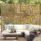 Outdoor Privacy Screen,72" H×47" W Metal Privacy Screen, Freestanding Privacy Fence Panels for Patio