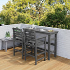 SERWALL Outdoor Bar Table and Chairs Set, Adirondack Bar Chairs Set of 2 and Bar Height Table, All Weather HDPE Patio Bar Set, Outdoor Furniture for Outside, Grey