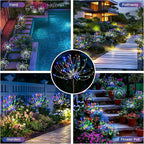 Garden Decor Solar Lights Outdoor,120LED Waterproof Colorful Solar Fairy Garden Lights for Outdoor Decoration,Yard, Patio, Porch,Flower Pot,Pathway,Christmas (8Pack)