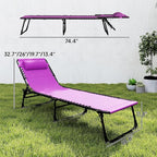 Outsunny Folding Chaise Lounge Chair Set of 2, Patio Sun Tanning Chair, Outdoor Chaise Lounger with 4-Position Reclining Back, Breathable Mesh Seat for Beach, Poolside, Yard, Purple