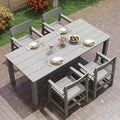 5-Piece HIPS Patio Dining Set for 4 Person Outdoor Dining Sets with Umbrella Hole Tables and Chairs Furniture Set All Weather Proof for Garden, Backyard, Poolside
