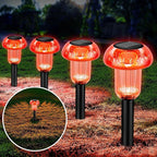 Easter Solar Pathway Lights Outdoor Decorative 4 Pack, Red LED Mushroom Solar Lights Outdoor Waterproof Solar Powered Decor for Yard Driveway Patio, Valentines Day Halloween Christmas Garden Decor