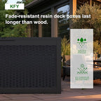 DRATO 100 Gallon Large Deck Box, Outdoor Storage Box for Patio Furniture, Patio Cushions, Gardening Tools, Pool Supplies,660lbs Weight Capacity,Waterproof Resin Storage Boxes（Black，100 Gallon）