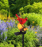 Cardinal Decor Solar Garden Decor Waterproof Red Bird Figurine Solar Stake Lights for Outside Yard, Patio, Lawn, Porch, Cemetery, Grave