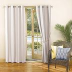 Sun Zero Valencia Cabana Stripe Indoor/Outdoor UV Protectant Energy Efficient Grommet Curtain Panel Pair, 54" x 95", 2-Pack