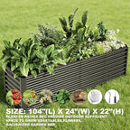 8x2x2ft Raised Garden Bed Kit, Galvanized Planter Garden Boxes Outdoor, Metal Raised Garden Beds for Vegetables,Fruits, Flower,Black