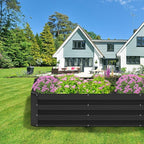 2PCS 8x2x1FT Galvanized Raised Garden Bed,Planter Raised Beds-Metal Garden Box,Large Plant for Outdoor Planting, Vegetables Bed，Flower,herb-Black