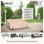 3-Seater Outdoor Sofa Cover, Light Brown 600D Waterproof Patio Couch Cover