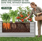 8x4x3 ft Tall Galvanized Raised Garden Bed with Self-Watering System, Elevated Planter Boxes Outdoor, Rectangular Deep Raised Beds for Gardening,Vegetables,Flowers, Backyard, Patio