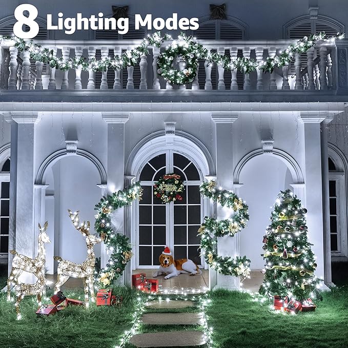 String Lights 1000 LED 328 FT Cool White with Remote Timer