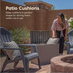 IRIS USA 35-Gallon Outdoor Deck Delivery Storage Box, Lockable & UV-Protected, Weather-Resistant Patio Storage for Cushions, Garden Tools & Packages, Waterproof Resin, Durable & Stylish Design - Beige