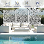 Outdoor Privacy Screen,72" H×47" W Metal Privacy Screen, Freestanding Privacy Fence Panels for Patio