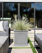 Veradek Brixton Series Cube Plastic Planter - Square Planter for Indoor or Outdoor Patio/Front Porch | Durable All-Weather Use w/Drainage Holes | Classic Estate Design for Flowers, Tall Plants, Trees