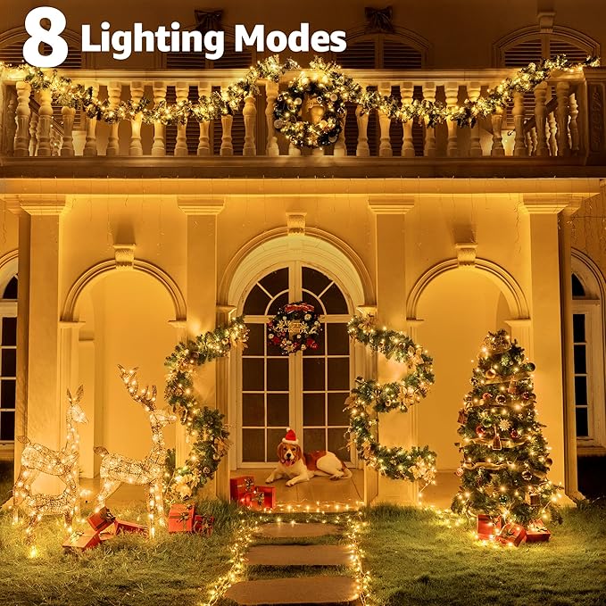 String Lights 196 FT with 600 LEDs, Warm White, Waterproof