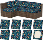 Cushion Covers 8 Pack Tropical Flower Stretch Fit Patio Seat Covers