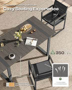 Outdoor Dining Set, HDPS + Aluminum Patio Table and Chairs Set with U-Shaped Base, 7 Piece Outdoor Furniture Set with Umbrella Hole, Patio Dining Table Set for Garden, Backyard (Charcoal)