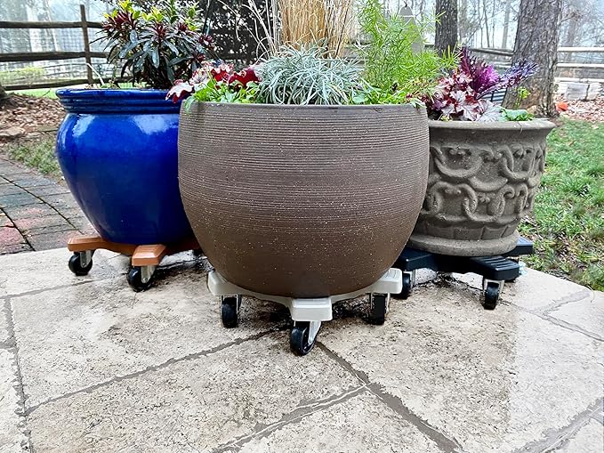 Bosmere 16" Plant Caddie - Heavy-Duty Rolling Plant Stand with Locking Wheels, 500 lb Capacity – Durable Plant Caddy for Indoor/Outdoor Use, Terra Cotta