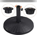Yaheetech 22 lbs Heavy Duty Outdoor Umbrella Base 18" Round Patio Umbrella Stand Market Umbrella Base for Garden & Lawn, Black
